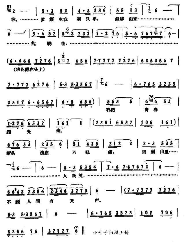 我把青春迎光明（电影《红霞》插曲）简谱