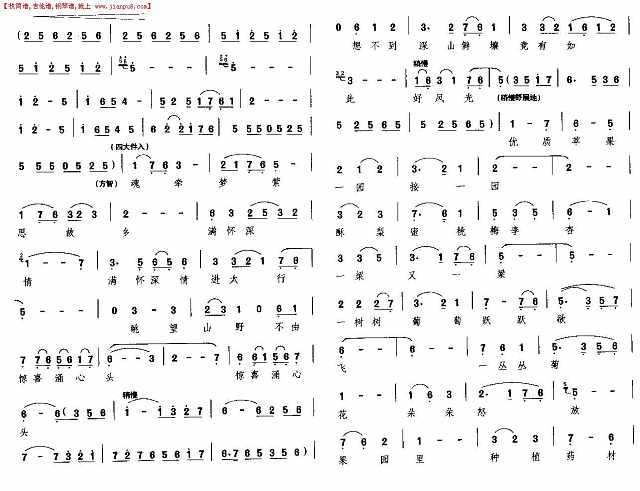 鹰头岭上风光独秀秋高气爽（晋剧唱段）简谱pic2 www.jianpu8.cn