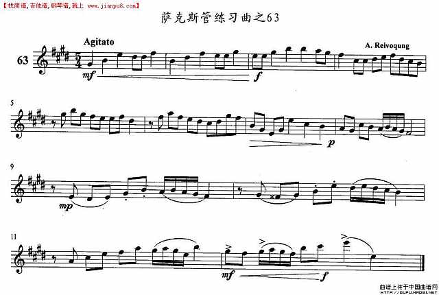 萨克斯练习曲之63简谱