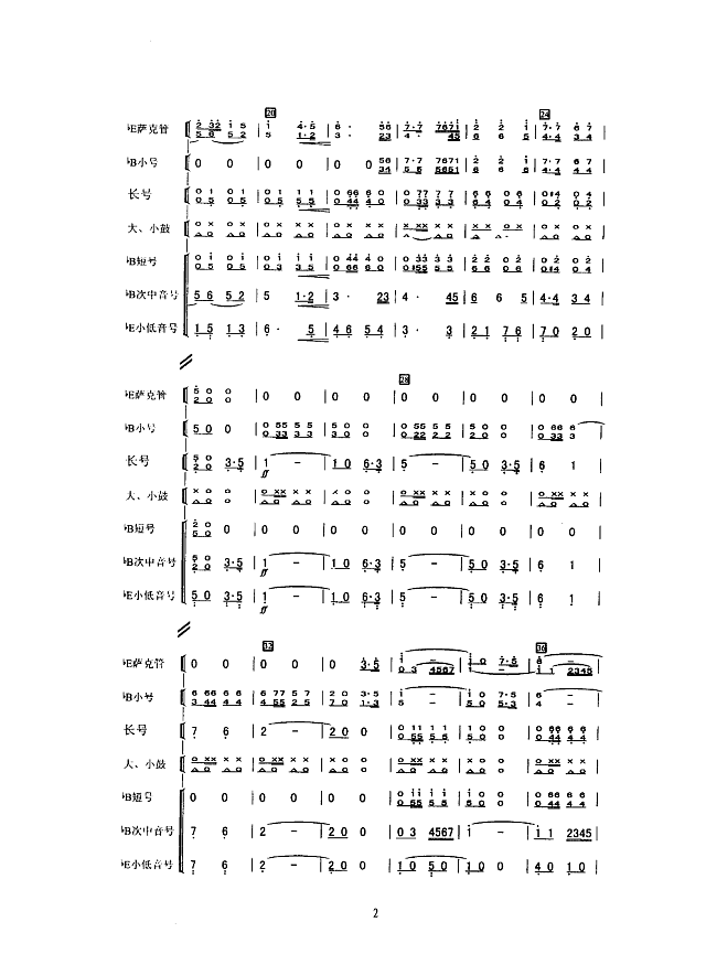 迎宾曲(军乐缩编谱)简谱