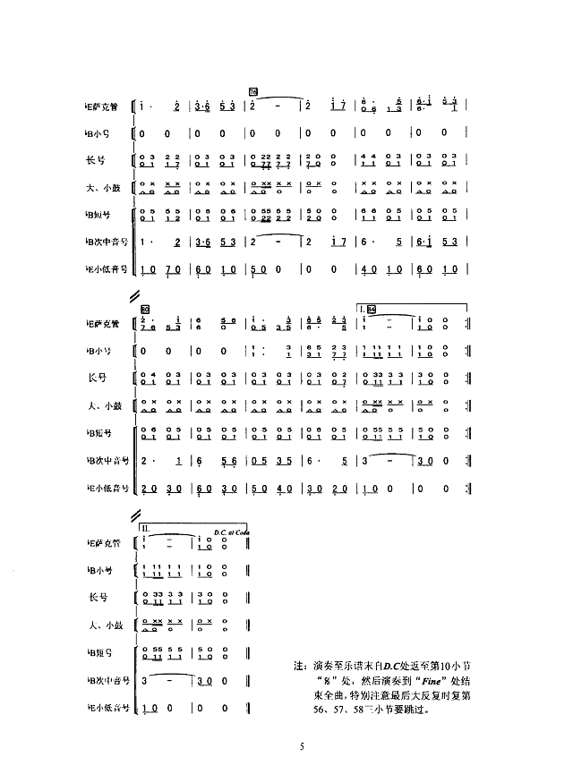 迎宾曲(军乐缩编谱)简谱
