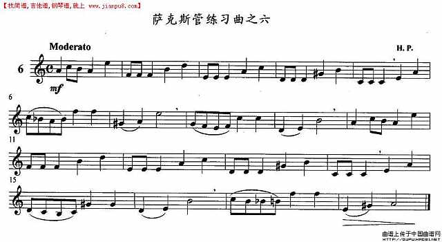 萨克斯练习曲之六简谱