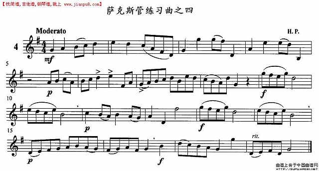 萨克斯练习曲之四简谱
