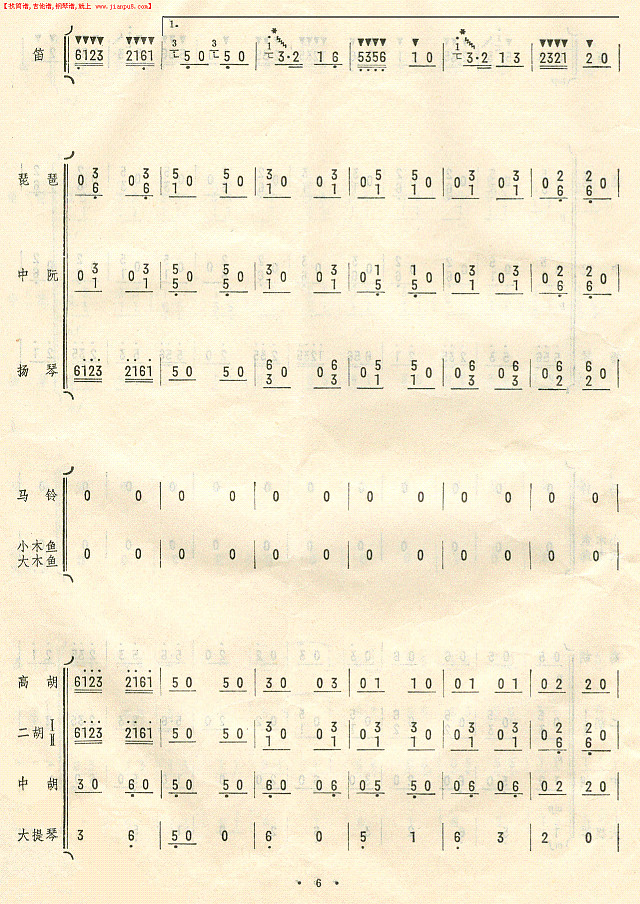 扬鞭催马运粮忙(总谱)6简谱