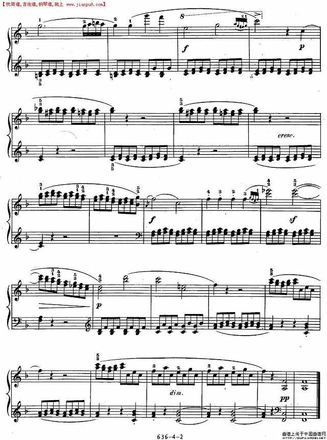 《车尔尼钢琴手指灵巧初步练习曲》OP.636-4简谱