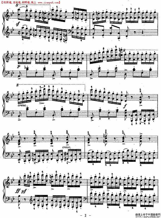 《车尔尼钢琴八度练习曲》OP.553-6简谱