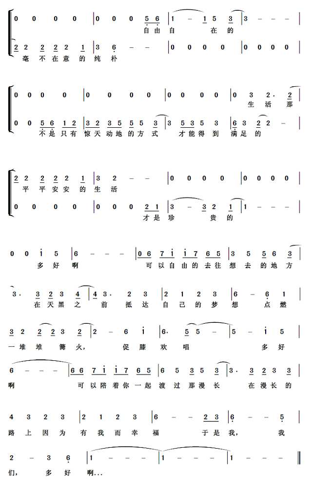 多好啊简谱