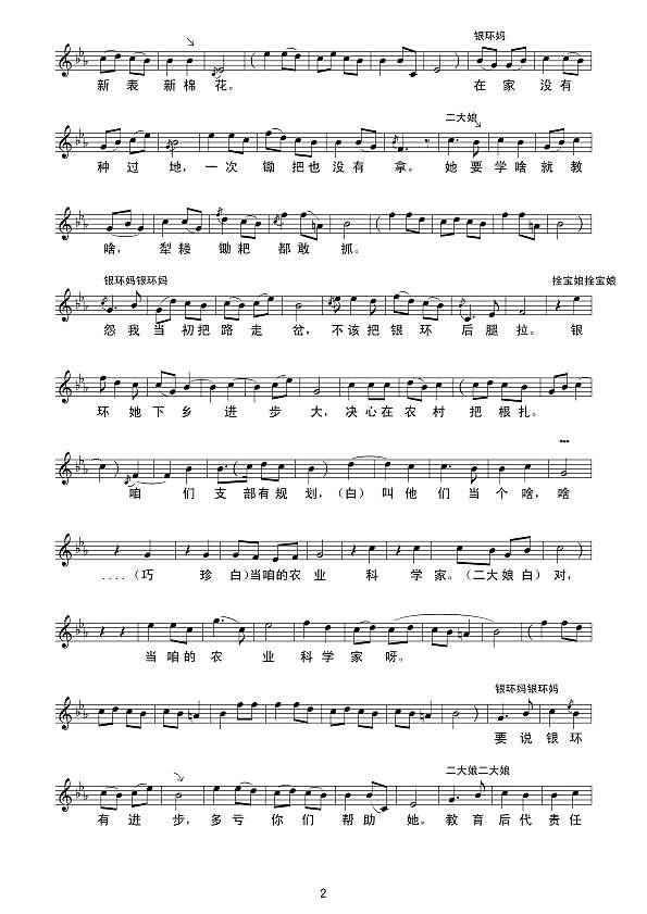 咱们说说知心话（线 谱）简谱