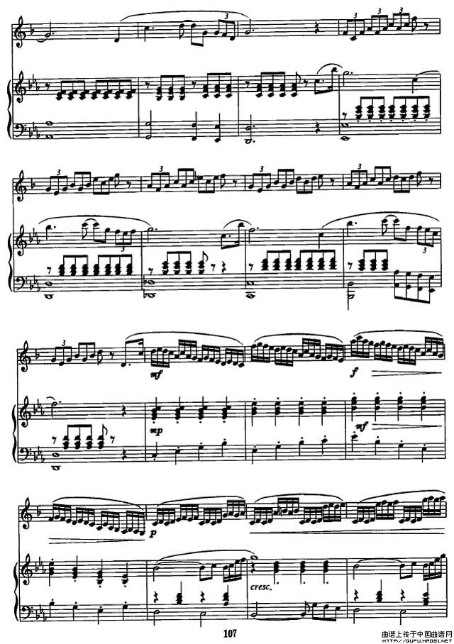 西拉穆轮河随想曲（单簧管+钢琴）P4简谱
