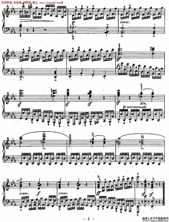 《车尔尼钢琴八度练习曲》OP.553-4简谱