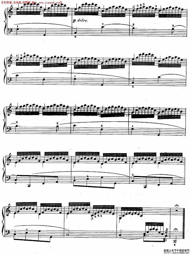 《车尔尼钢琴手指灵巧初步练习曲》OP.636-1简谱