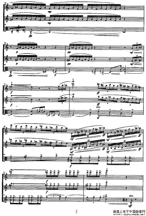 合（长笛+单簧管+中提琴）P5简谱
