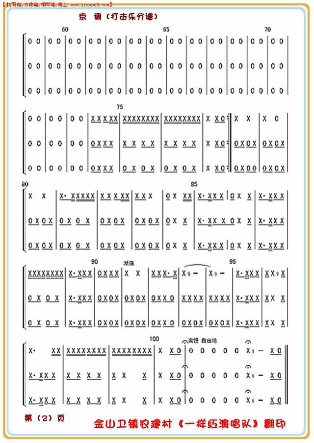 京 调（打击乐分谱）2简谱