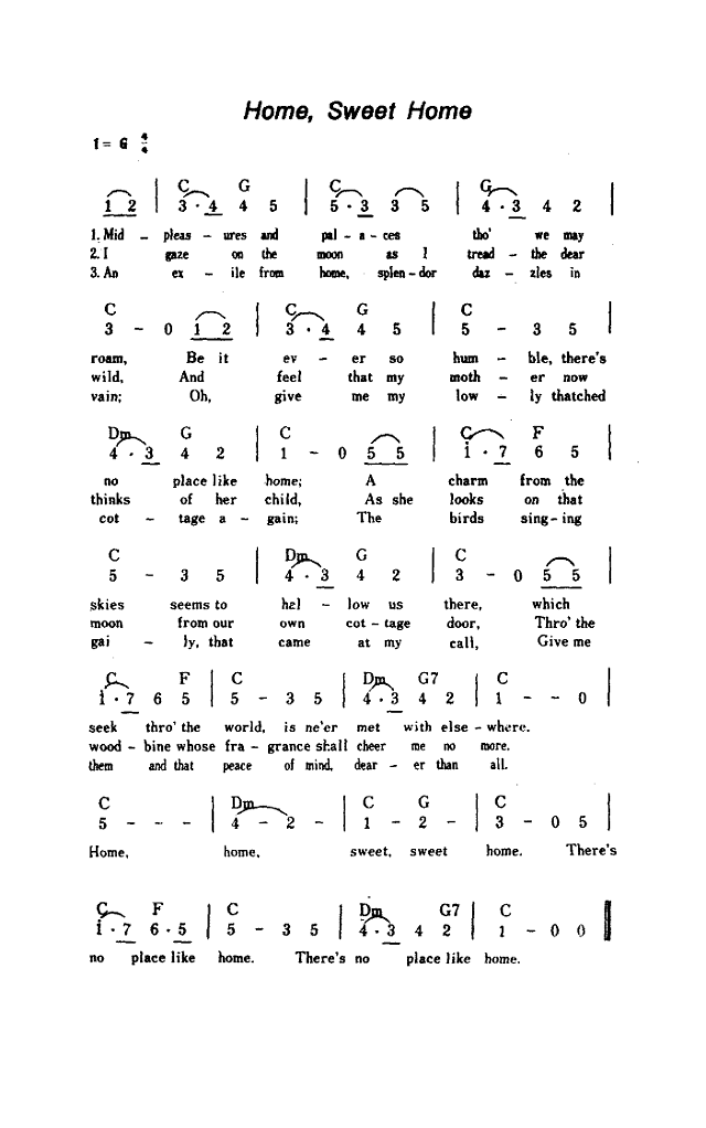 可爱的家(英文版)简谱
