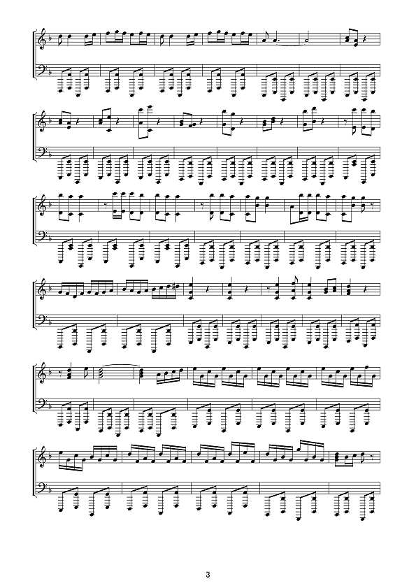 乐曲连奏（线谱）简谱