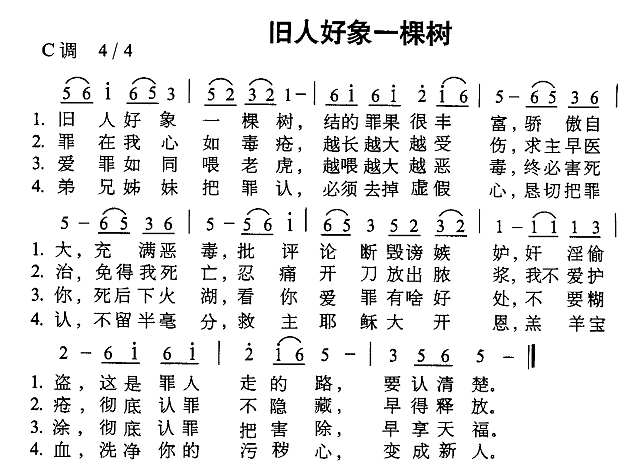 旧人好像一棵树简谱