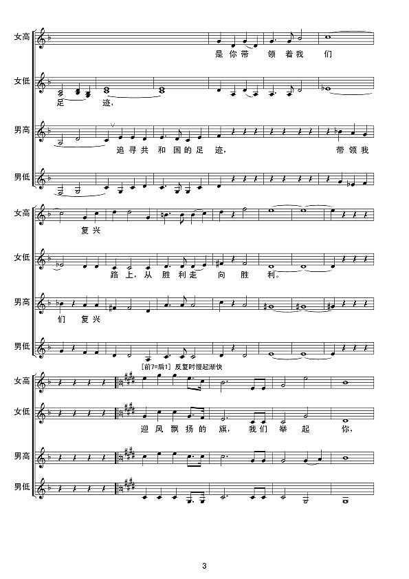 迎风飘扬的旗帜（线 谱）简谱