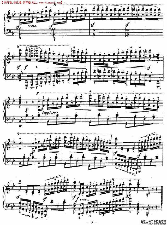 《车尔尼钢琴八度练习曲》OP.553-6简谱